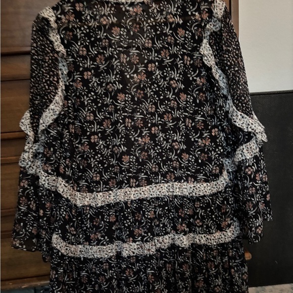 Ulla Johnson silk mini floral Black Dress size 4 NWOT - Picture 7 of 10